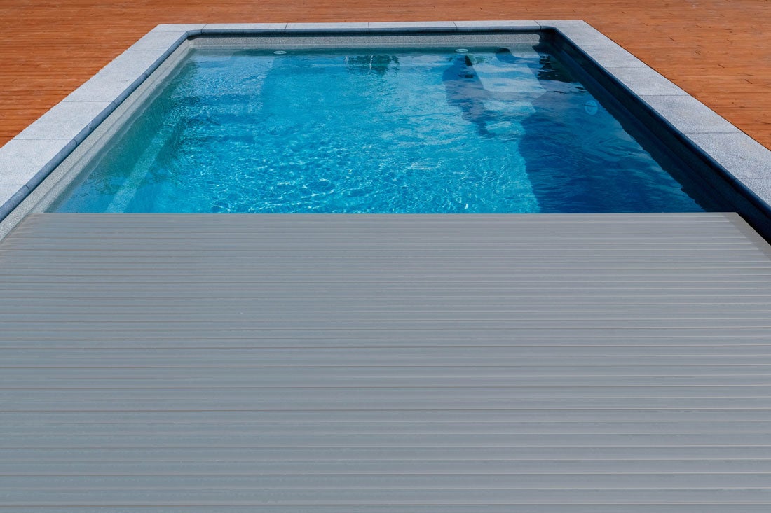 pool auto covers light grey